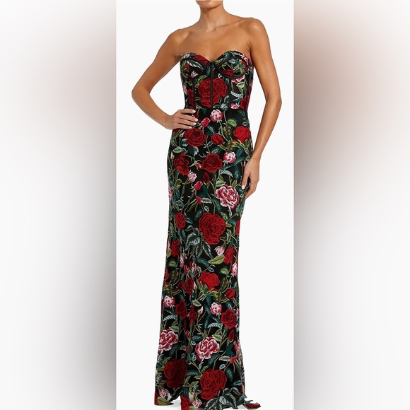 Mac Duggal Dresses & Skirts - Mac Duggal Floral Embroidered Bustier Column Gown